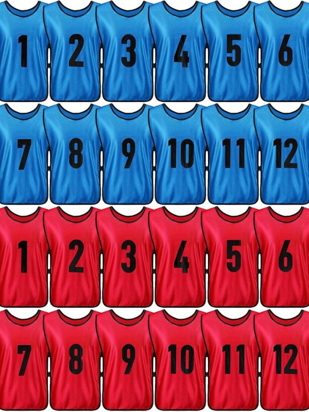 24 Pcs Adult Soccer Pinnies Numbered Vests for Team Sports & Practice Gear